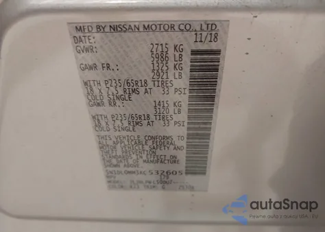 2019 Infiniti Qx60 Pure from USA, damaged, VIN 5N1DL0MM3KC532605